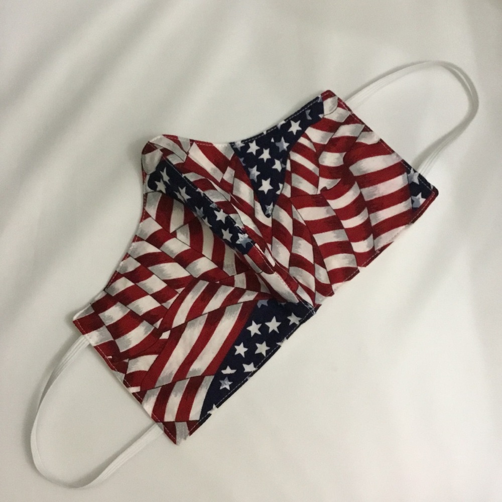 4 for $20 Adult face mask handmade American flag - Picture 2 of 3